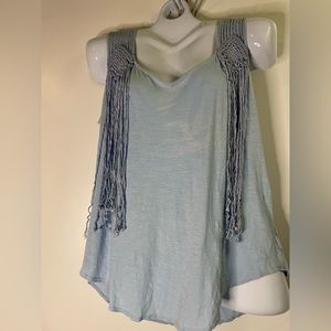 Lose fitting top M - calypso st. Barths - light blue festival ready and fringy